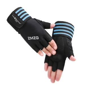 慕熙威尔 半指手套男女健身加长护腕骑行开车防滑防晒漏指半截摩托车户外训练引体向上单杠锻炼护具钓鱼手套