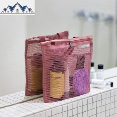 收纳包韩国风手提镂空沥水纤维网眼旅游化妆洗漱包多功能手拎 三维工匠