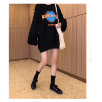 超火圆领卫衣女秋季新款薄款外套韩版潮原宿BF学生宽松上衣服