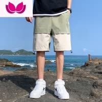 七斓短裤男士夏季薄款潮牌冰丝感速干休闲5分裤夏天运动沙滩大裤衩子