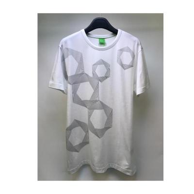 Hugo boss男士运动T恤印花款白色圆领百搭舒适简约休闲短袖TEE61011034001