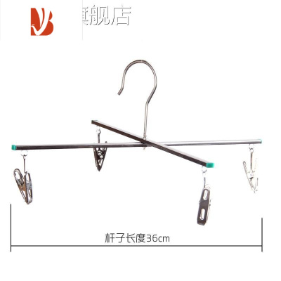 三维工匠304不锈钢4夹裤架衣架 十字裤夹 折叠衣架晒牛仔晾晒架四头衣夹子