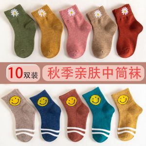 儿童袜子春秋短袜卡通小雏菊棉中筒袜男女童可爱婴儿薄款袜