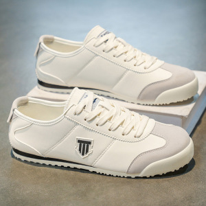 夏季新款轻便休闲日常百搭舒适厚底系带舒适男士运动潮流阿甘板鞋