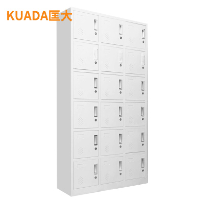 匡大储物柜钢制十八门更衣柜铁皮储物柜换衣柜存包柜带锁碗柜鞋柜18门更衣柜 KDT363