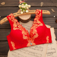 蕾丝调整型文胸无钢圈性感内衣深v聚拢小胸厚薄款背心式舒适胸罩_1