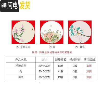 三维工匠2019新款十字绣小件线绣简单古风挂件自己绣手工卧 [三联画款画布120*40厘米]单幅40*40厘米[免费补线