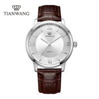 天王手表男士石英表休闲简约皮带男表正品高颜值时尚防水腕表3702