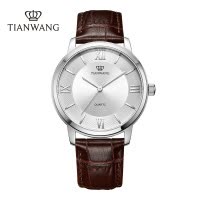 天王手表男士石英表休闲简约皮带男表正品高颜值时尚防水腕表3702