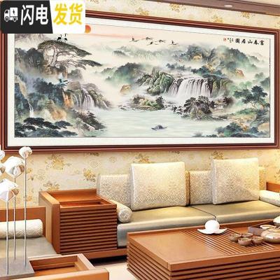 三维工匠钻石画2019年新款富春山居图大幅大气满钻点砖十字绣客厅旭 [满钻全贴][富春山居图200*82CM][送工具]
