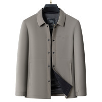 男式轻羽绒服秋冬商务翻领白鸭绒羽绒服牛奶丝面料爸爸装羽绒外套