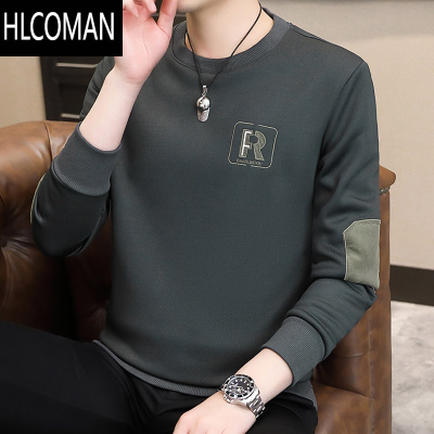 HLCOMAN卫衣男款2024秋季新款衣服长袖t恤秋衣加绒加厚潮牌上衣