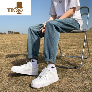 YANXU牛仔裤男宽松直筒裤潮流韩版休闲裤男士修身潮牌冬季长裤子