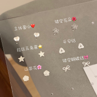 纯银爱心蝴蝶结耳钉养耳洞睡觉免摘气质耳骨钉女小众设计感