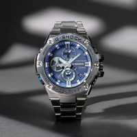 卡西欧官方旗舰店手表男G-SHOCK限量光能蓝天使太阳能蓝牙防水防震非机械男士石英表男表GST-B100D