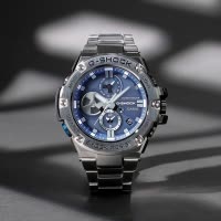 卡西欧官方旗舰店手表男G-SHOCK限量光能蓝天使太阳能蓝牙防水防震非机械男士石英表男表GST-B100D