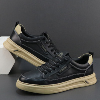 真皮男鞋头层牛皮复古潮流休闲鞋一脚蹬懒人软底软皮板鞋透气防臭