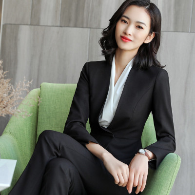 女先生西服套装-秋冬新款时尚款职业装女士套装女装正装修身白西装套装女套装裙工装工作服气质OL通勤前台工装制服
