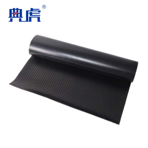 典虎 绝缘橡胶板 黑色条纹3mm*1m*10m 卷