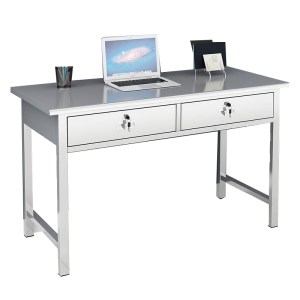 班龙不锈钢办公桌1.2m二斗张