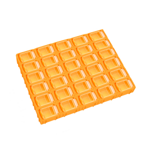 易企采 T083黄色30格 可拆分 防静电smt贴片元件盒电子元器件收纳盒IC电阻电容芯片零件盒