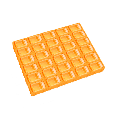 易企采 T083黄色30格 可拆分 防静电smt贴片元件盒电子元器件收纳盒IC电阻电容芯片零件盒