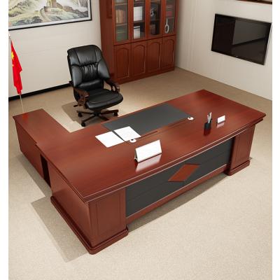 三能 家具大班台老板桌木质办公桌椅组合现代中式实木皮其他人造板总裁桌经理桌