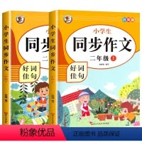 二年级上下册同步作文--两册 小学二年级 [正版]小学生二年级同步作文人教版2册 小学二年级上册+下册语文同步作文选全解