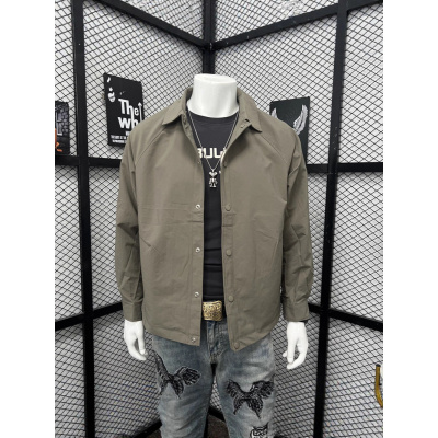 春秋外套男款简约百搭青年翻领纯色时尚男生上衣休闲新款夹克宽松