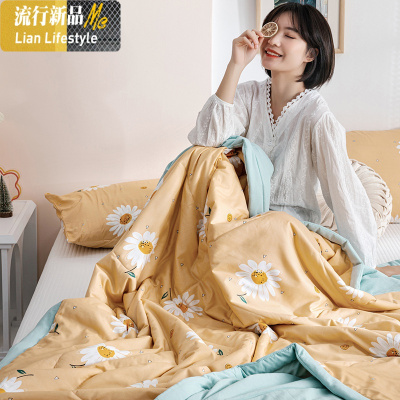 空调被可水洗印花夏被单人双人夏天春秋被薄被夏季薄款被子夏凉被 三维工匠