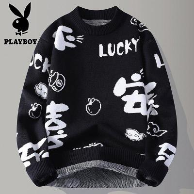 花花公子新款高品质[新款] 2025年秋冬款圆领针织毛衣男