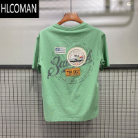 HLCOMAN短袖T恤男夏季新款印花个性修身半袖时尚青年百搭休闲潮上衣