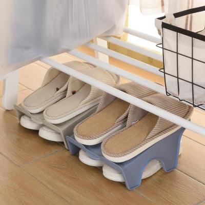 森美人家用双层鞋子收纳架简易经济型鞋架塑料收纳整理架简约多功能