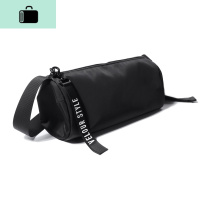 新款街头嘻哈简约单肩包斜挎包男小背包潮牌女圆筒insNEW LAKE 黑色男士单肩包
