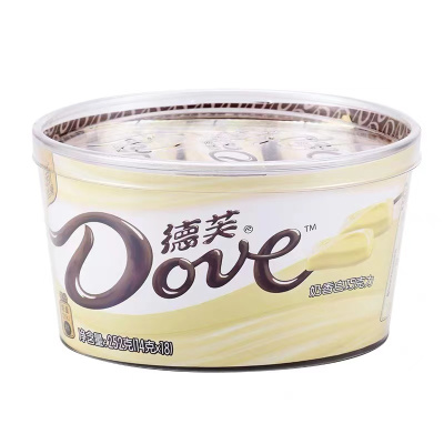 德芙(DOVE)巧克力碗装奶香白巧克力252g零食情人节礼物