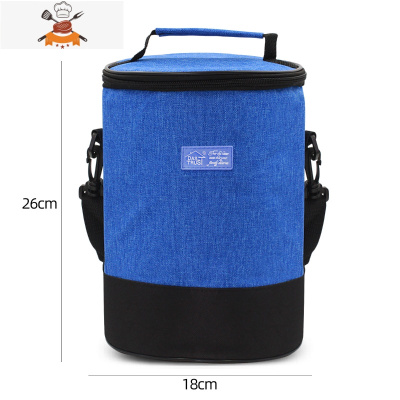 敬平铝箔加厚饭盒袋手提包圆形上班族布袋子保温带饭便当学生餐包手拎