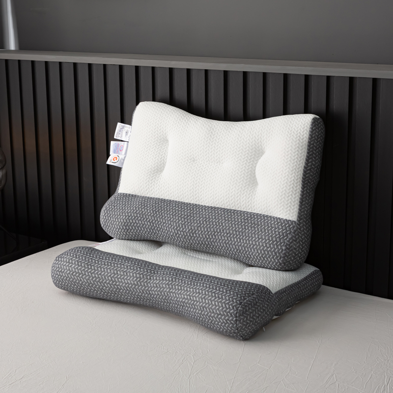 针织棉透气大豆反牵引护颈枕