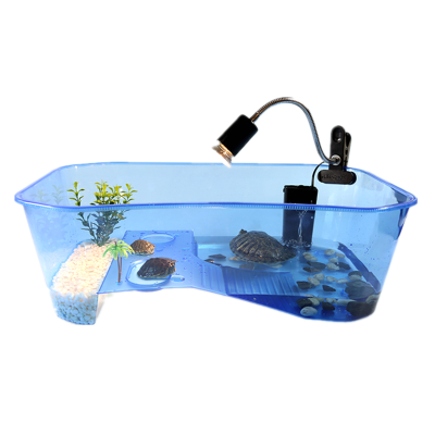 乌龟缸小养龟盆 大号带晒台鱼缸水陆缸乌龟塑料乌龟饲养盒箱