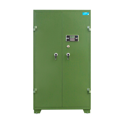 尔迈 钢制枪柜加厚管制器械保管柜密码锁枪弹存放柜双锁机械锁带滚轮 灰白款 24支长短枪 1.8米