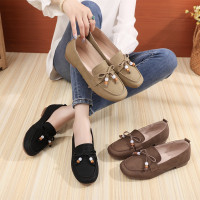 春秋新款复古鞋流苏款韩版女懒人百搭休闲鞋真皮四季单鞋女鞋
