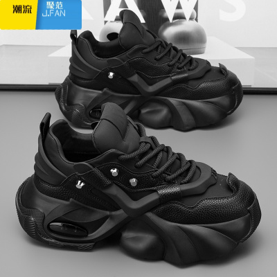 聚范欧洲站男鞋新款透气厚底老爹鞋男款内增高面包鞋潮牌休闲运动鞋子