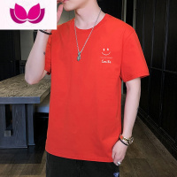 七斓男士短袖t恤2023新款夏季潮牌上衣服圆领简约潮流半袖大码T恤