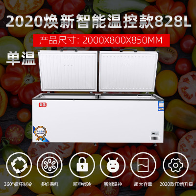 妮雪828单温商用冰柜卧式冰箱冷藏冷冻节能大容量雪糕展示柜