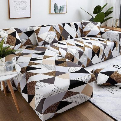 弹力懒人沙发套罩通用型全包萬能套北欧简约布艺沙发垫全盖布 銮金 XL码(沙发长度230-300cm适用)一般适合四人沙发