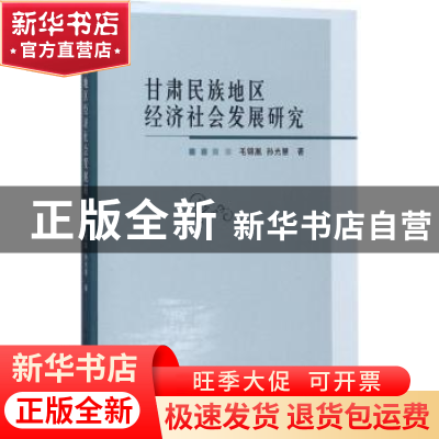 正版 甘肃民族地区经济社会发展研究 毛锦凰,孙光慧著 中国社会