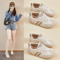 秋季新款透气ins潮韩版皮面鞋女学生街拍跑步运动休闲鞋