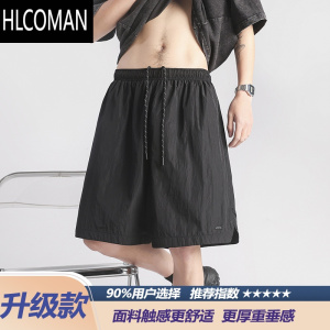 HLCOMAN美式速干短裤男夏季薄款休闲沙滩裤子运动篮球五分裤男生外穿中裤