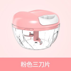家用蒜泥器手动压蒜器切绞拉搅拌机搅蒜器大蒜捣蒜蒜蓉搅碎机 敬平 搅蒜器-(粉色)研磨碗(碎物器)
