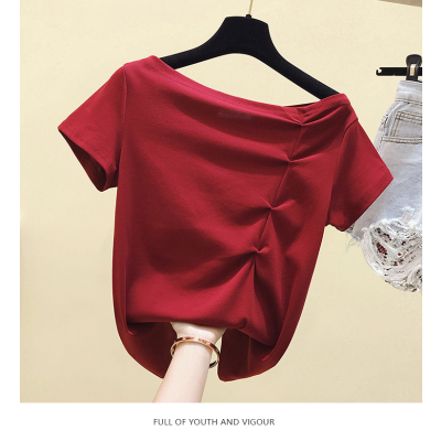 YIBUSHENG大码女装2021夏装新款胖妹妹短袖t恤微穿搭宽松遮肉上衣潮