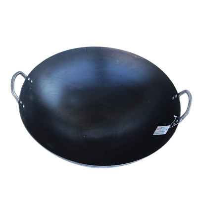 金迪乐老式双耳尖底炒菜锅圆底大铁锅食堂加厚炒锅40cmCG4012D/个